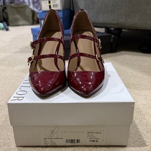 Ann Taylor Maroon Patent Leather Heels